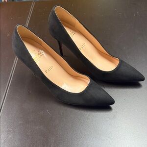 Christian Louboutin Black Suede Heels